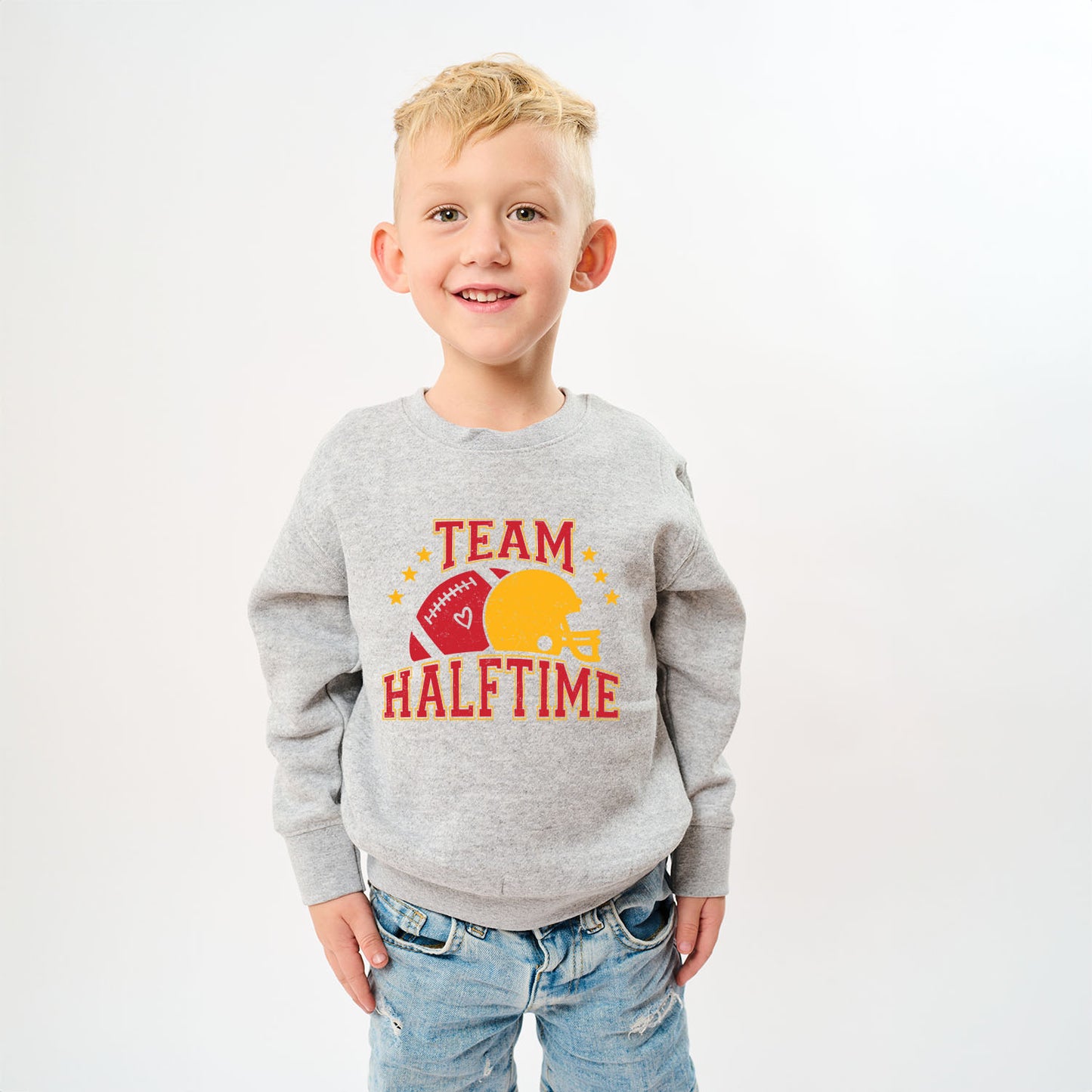 Team Halftime Distressed - Red | Toddler Graphic Sweatshirt