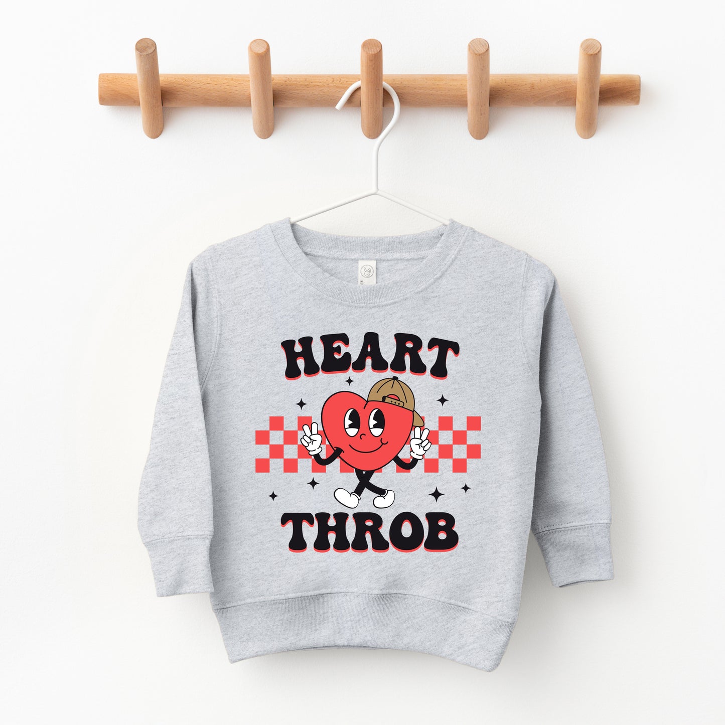 Checkered Heart Throb | Toddler Graphic Sweatshirt