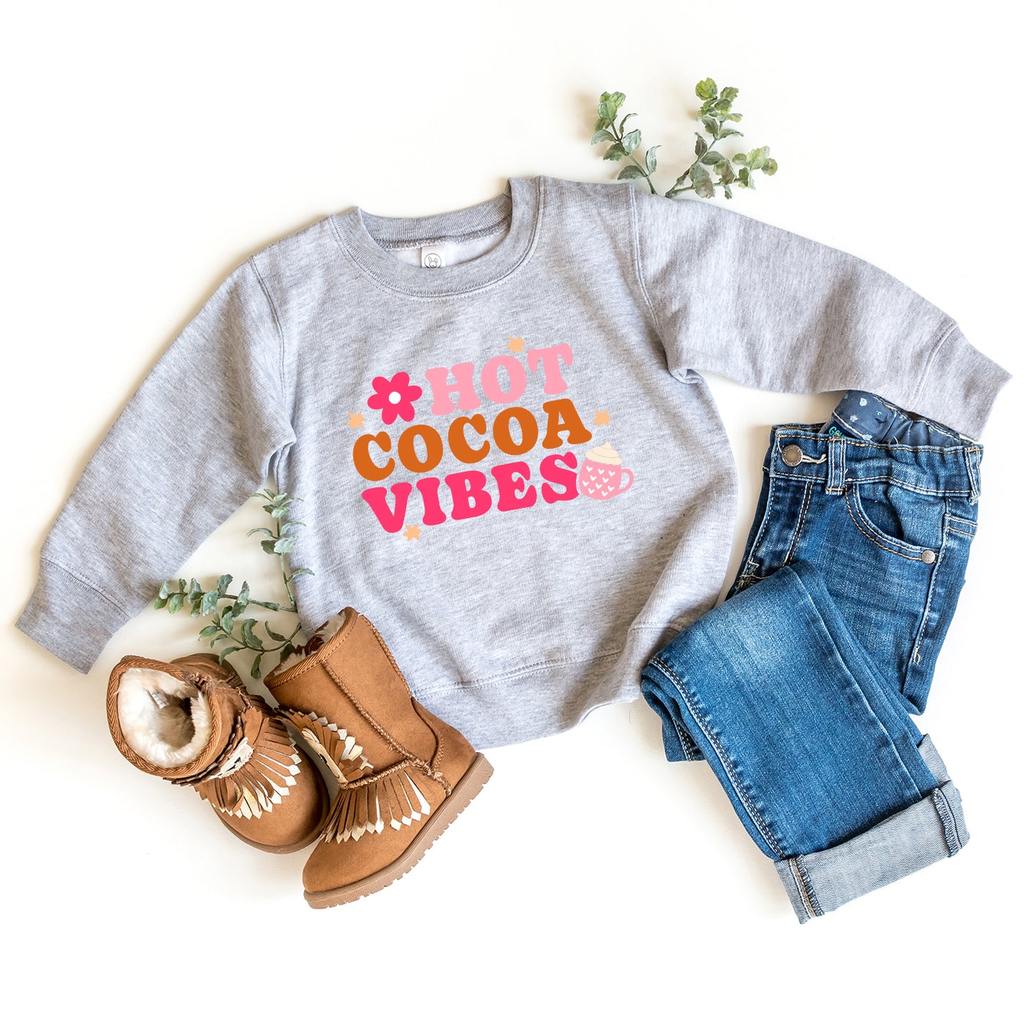 Retro Hot Cocoa Vibes Mug | Toddler Graphic Sweatshirt