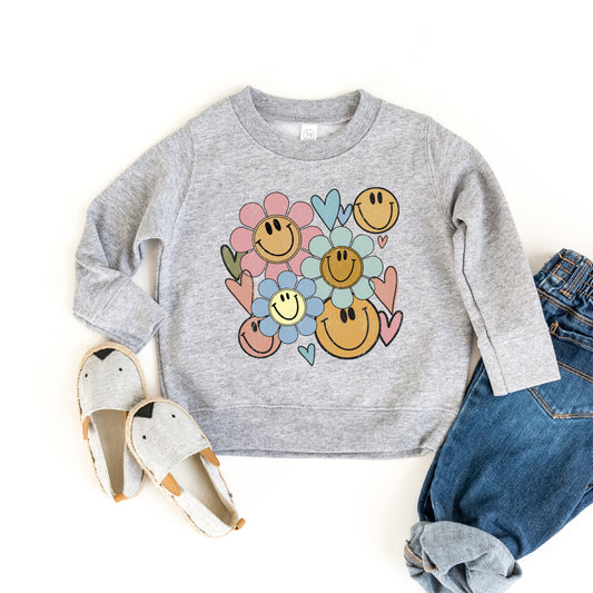 Flower Smiley Face | Toddler Graphic Sweatshirt