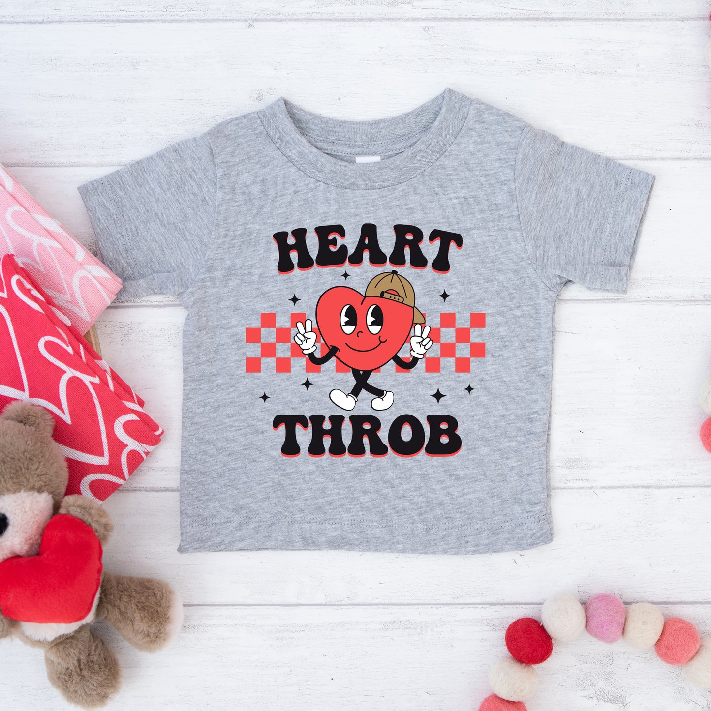 Checkered Heart Throb | Toddler Graphic Short Sleeve Tee