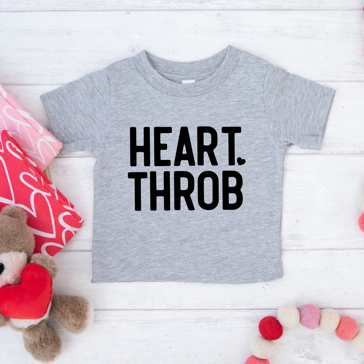 Heart Throb Small Heart Puff Print | Toddler Graphic Short Sleeve Tee