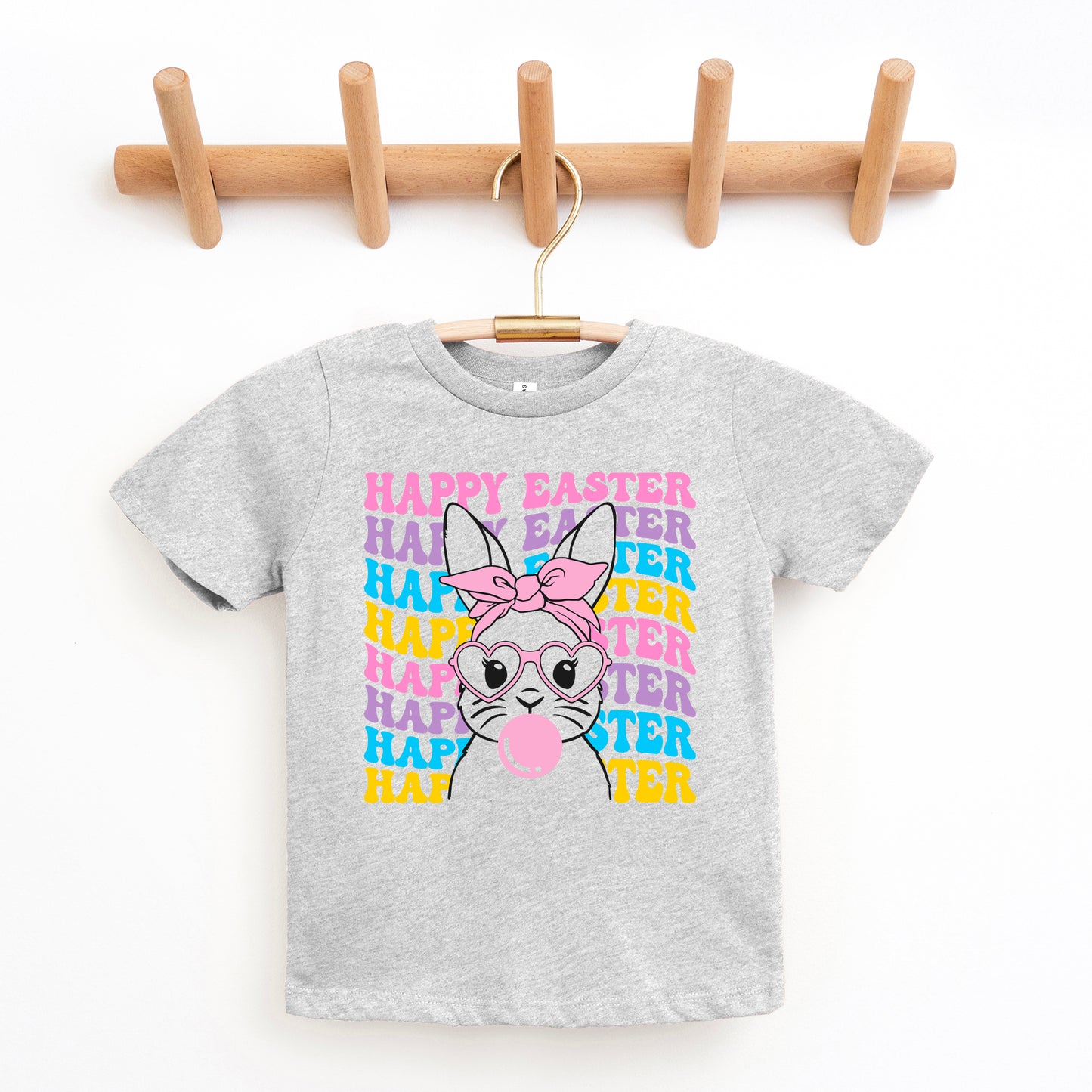 Bubble Gum Bunny Wavy | Toddler Graphic Short Sleeve Tee