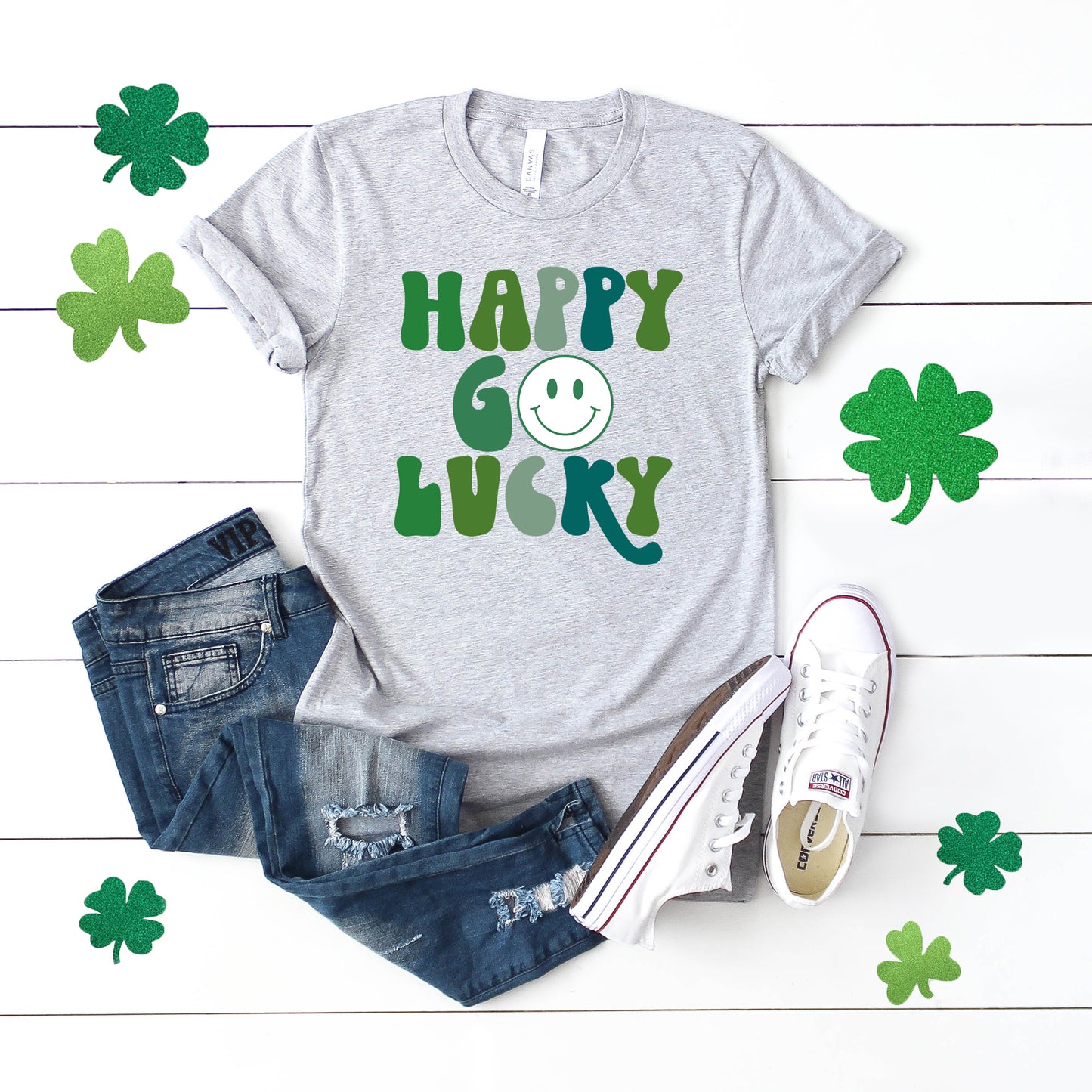 Happy Go Lucky Smiley Face | Toddler Graphic Short Sleeve Tee