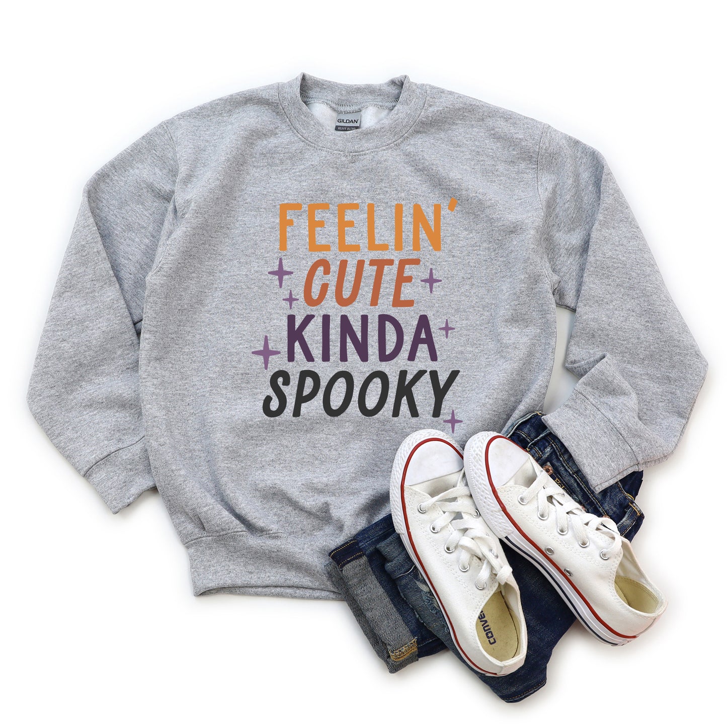 Feelin' Cute Kinda Spooky | Youth Graphic Sweatshirt