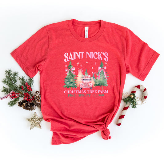 Coquette St. Nick's Tree Farm | Youth Graphic Short Sleeve Tee