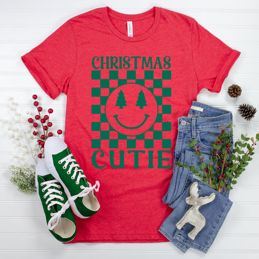 Christmas Cutie Checkered | Youth Graphic Short Sleeve Tee