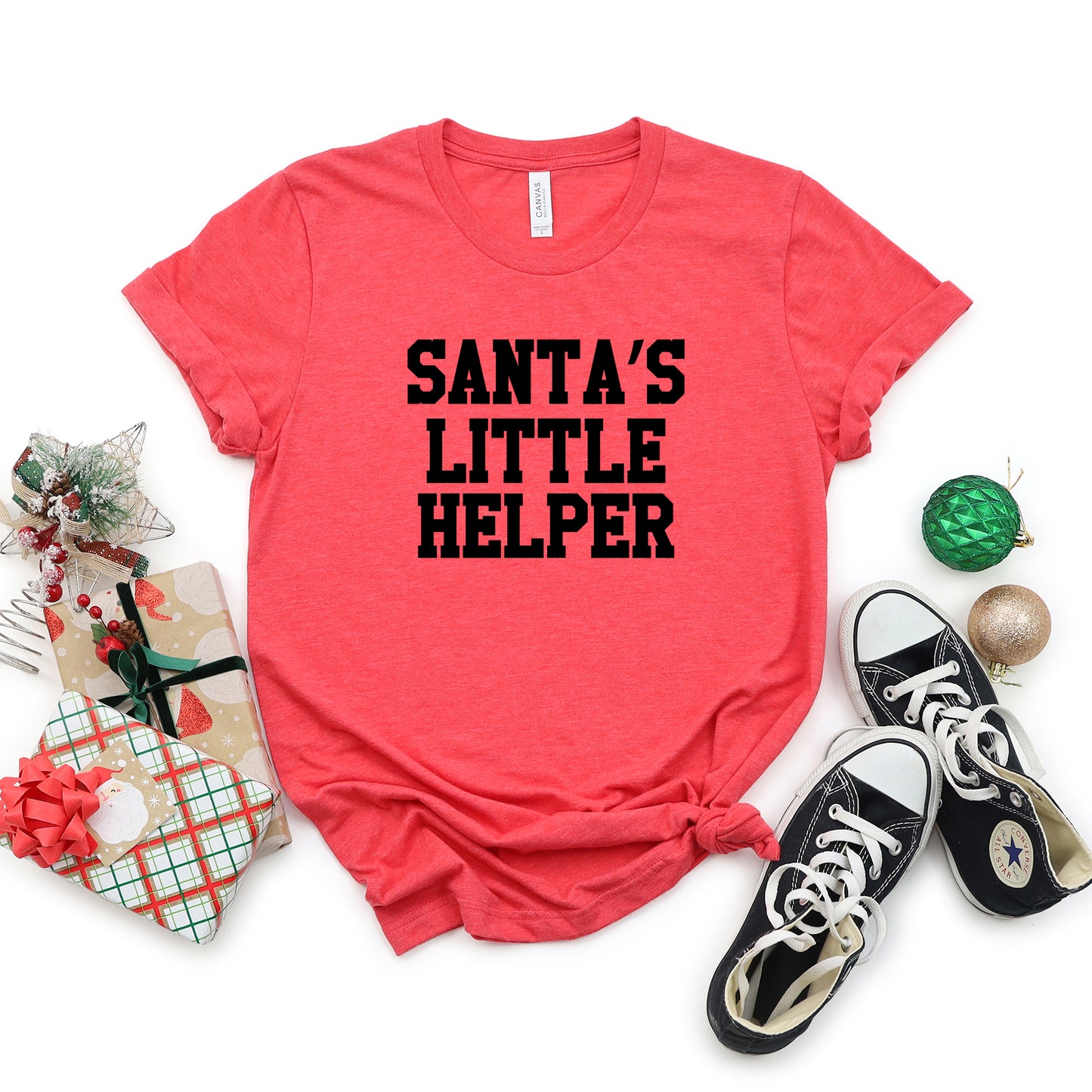 Santa's Little Helper Words | Toddler Graphic Short Sleeve Tee