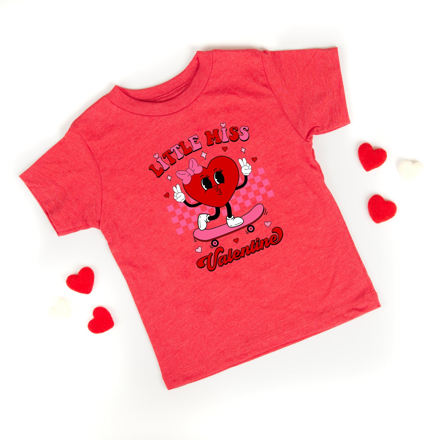 Little Miss Valentine Skateboard | Toddler Graphic Short Sleeve Tee