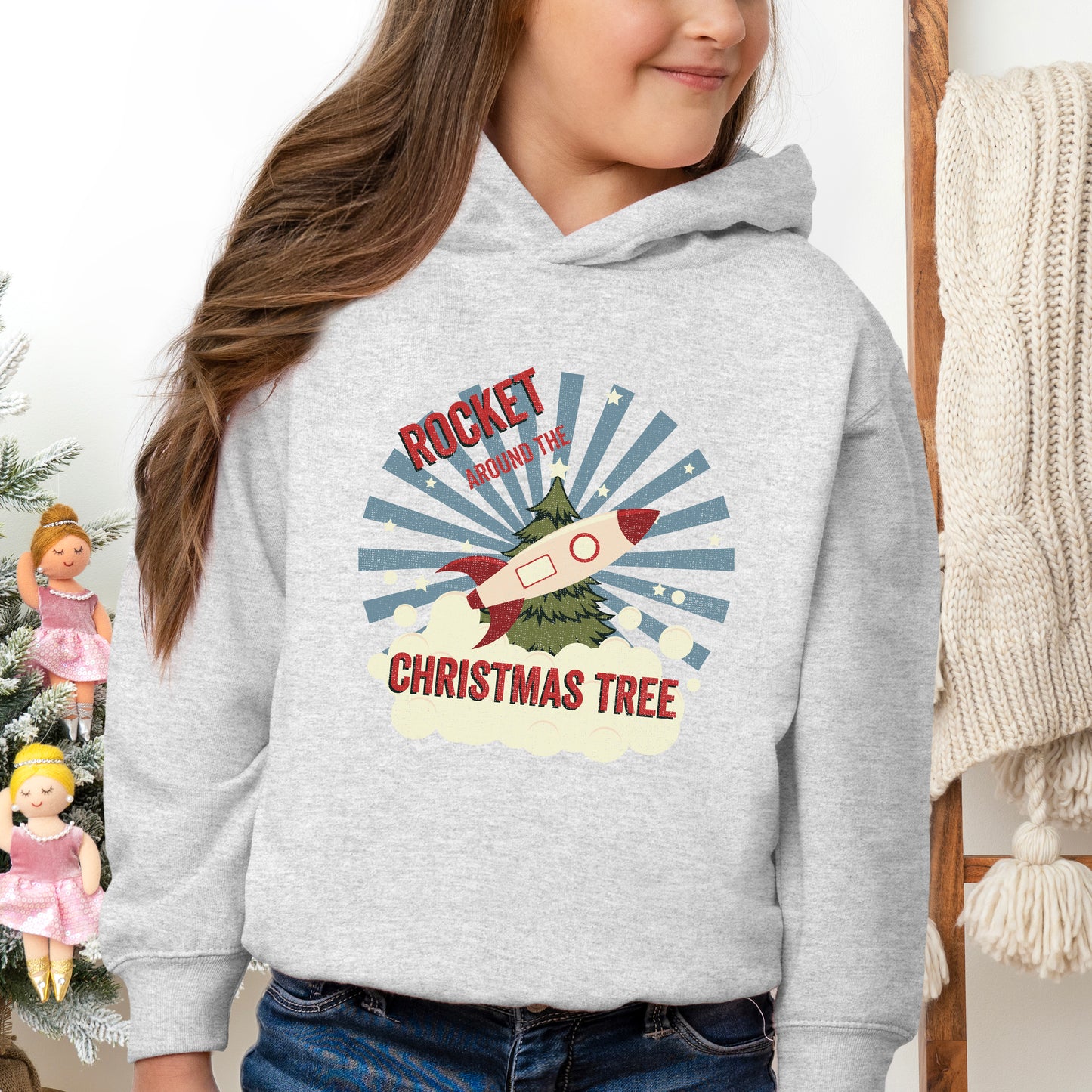 Rocket Around The Christmas Tree | Toddler Graphic Hoodie