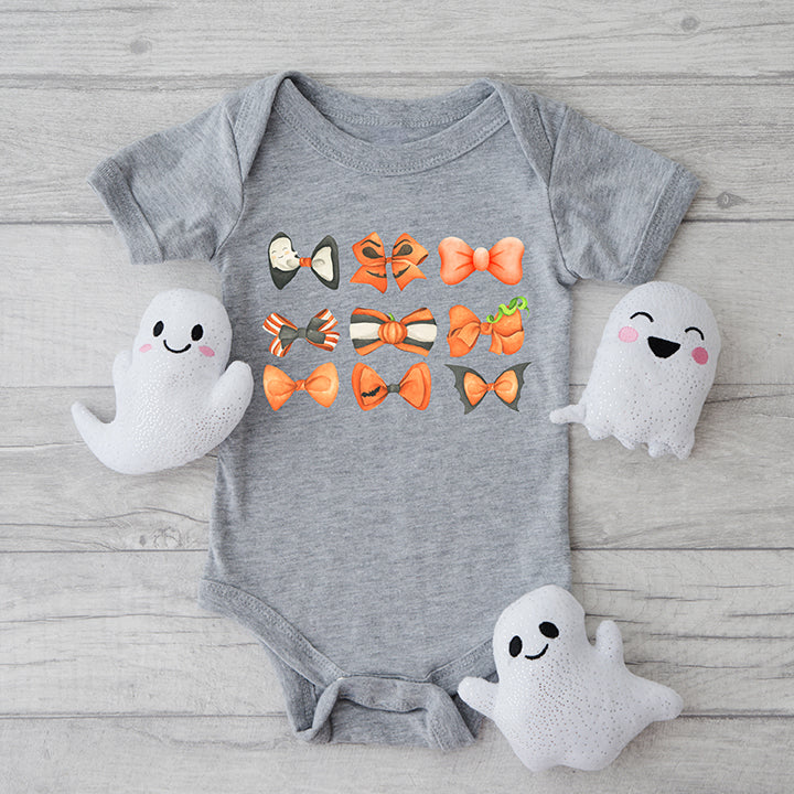 Coquette Girl Halloween Bow Chart | Baby Graphic Short Sleeve Onesie