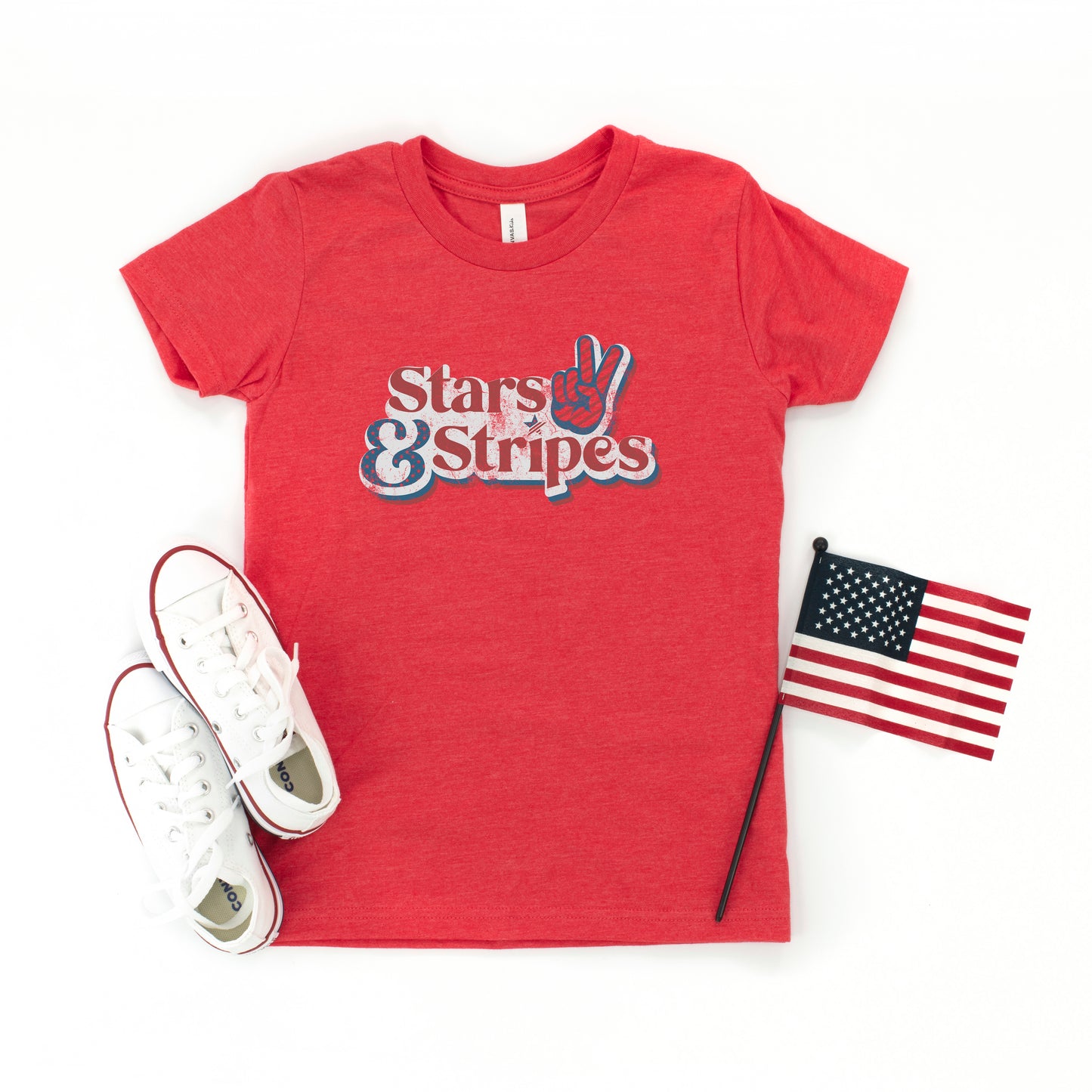 Stars And Stripes Distressed | Toddler Graphic Short Sleeve Tee