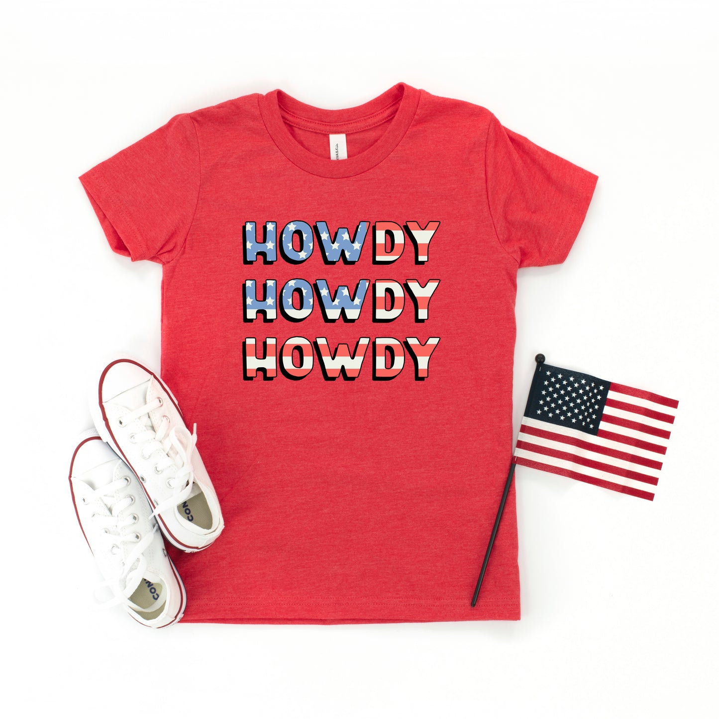 Howdy Flag Stacked | Toddler Graphic Short Sleeve Tee