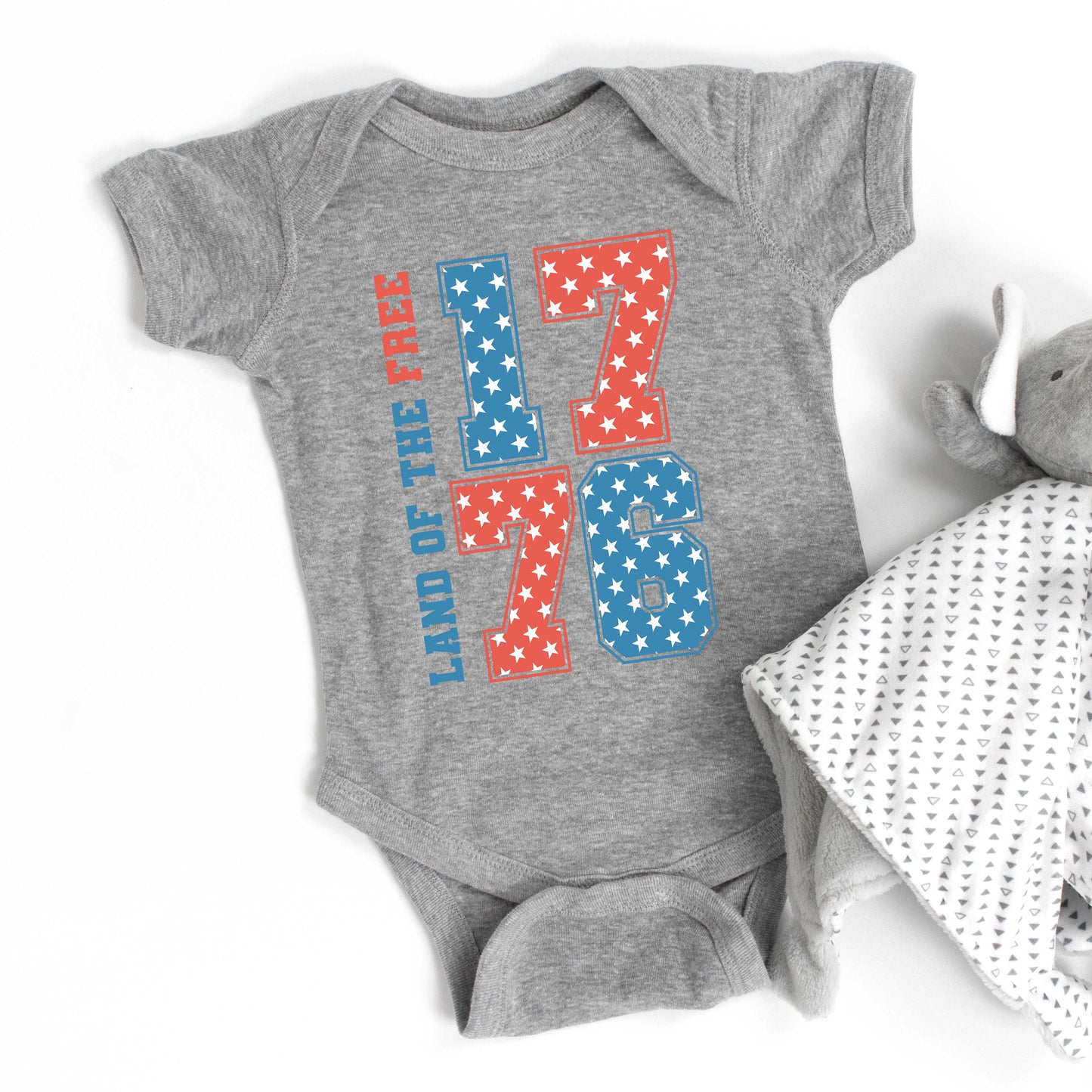 Land Of The Free Retro Stars | Baby Graphic Short Sleeve Onesie