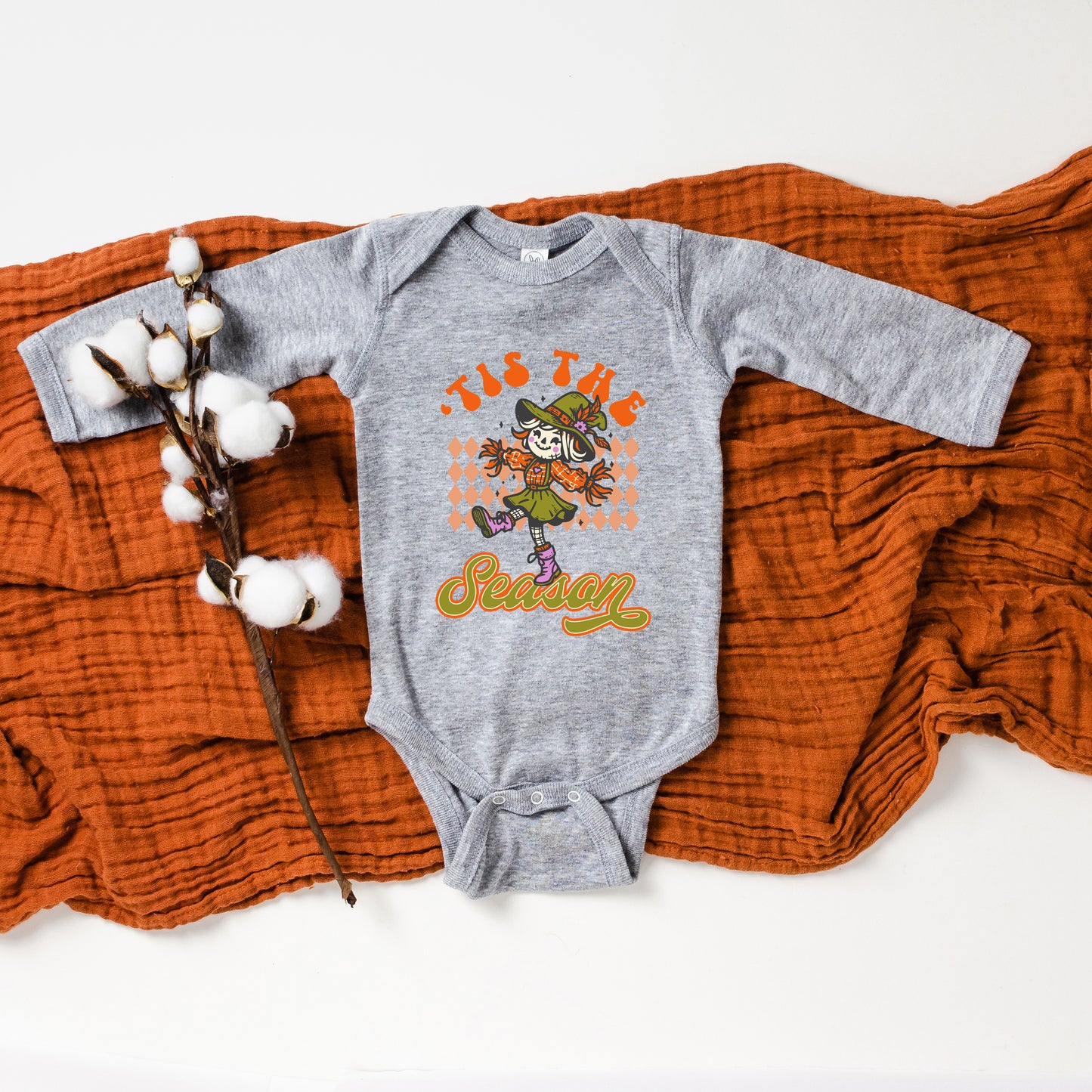 Tis The Season Scarecrow | Baby Graphic Long Sleeve Onesie