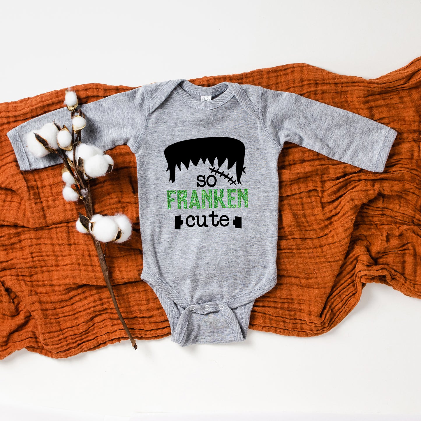 So Franken Cute Glitter | Baby Graphic Long Sleeve Onesie