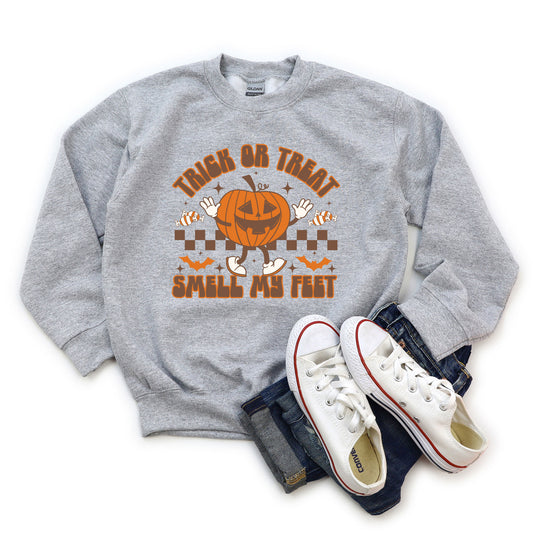 Smell My Feet Checkered | Youth Graphic Sweatshirt