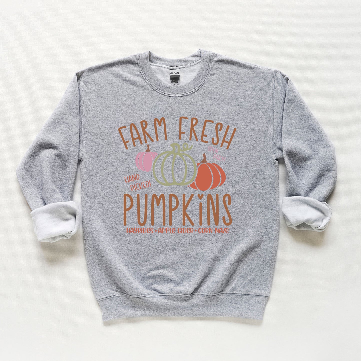 Colorful Farm Fresh Pumpkins | Youth Graphic Sweatshirt