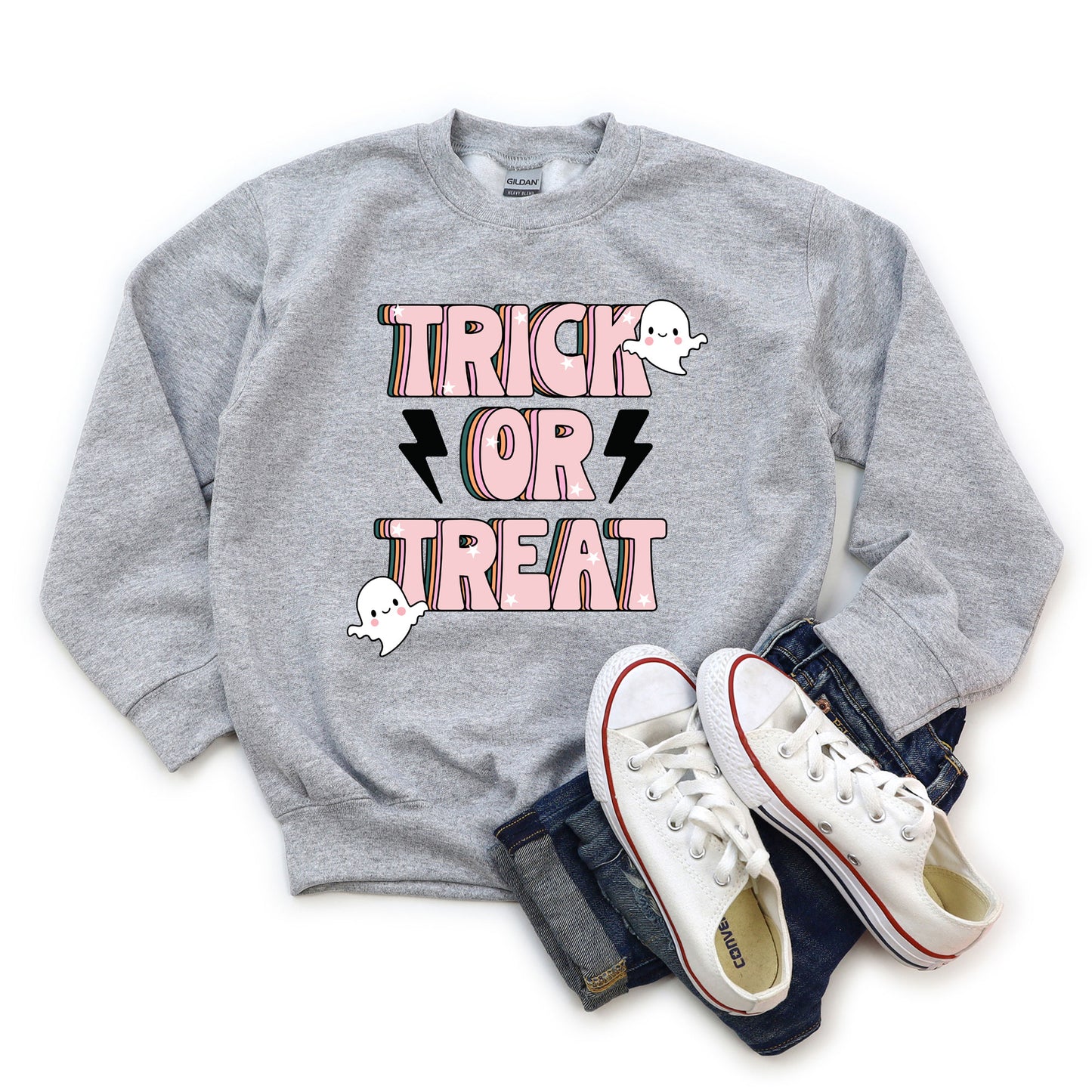 Trick Or Treat Lightning Bolt | Youth Graphic Sweatshirt