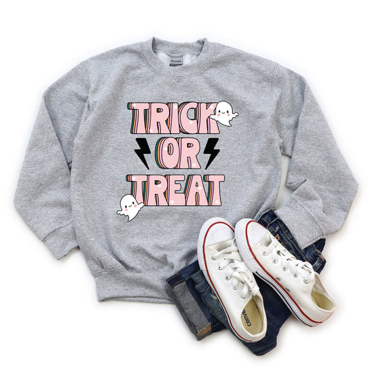 Trick Or Treat Lightning Bolt | Youth Graphic Sweatshirt