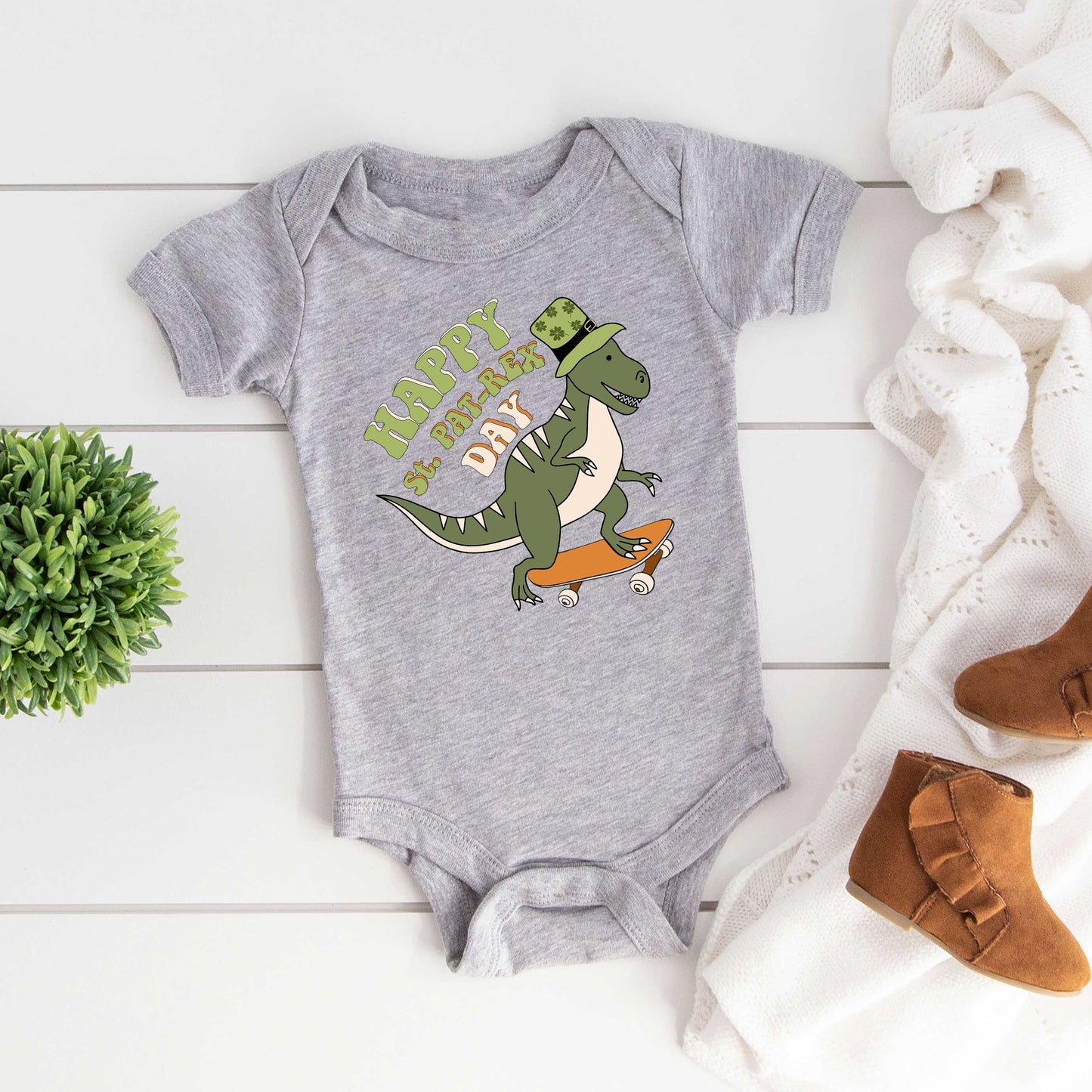 Happy St. Pat-Rex Day | Baby Graphic Short Sleeve Onesie