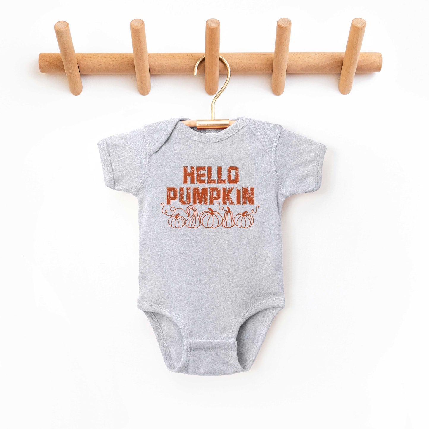 Hello Pumpkin Distressed | Baby Graphic Short Sleeve Onesie