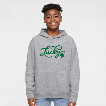 Cursive Lucky Clover | Youth Graphic Hoodie