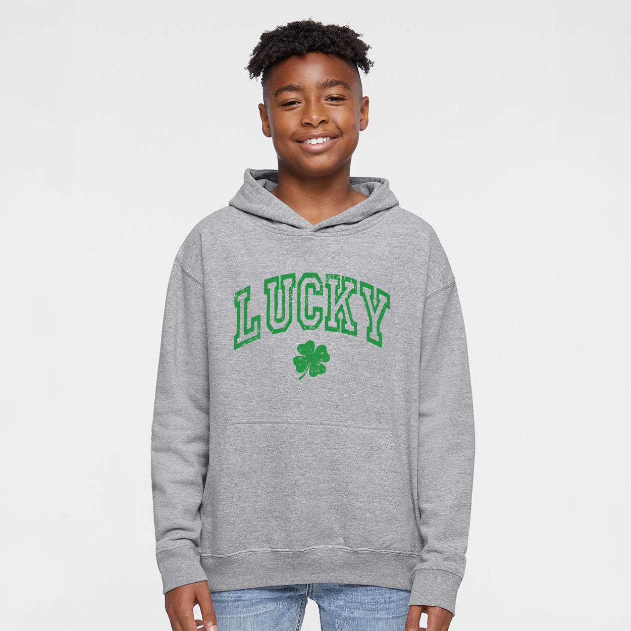 Lucky Clover Distressed | Youth Graphic Hoodie