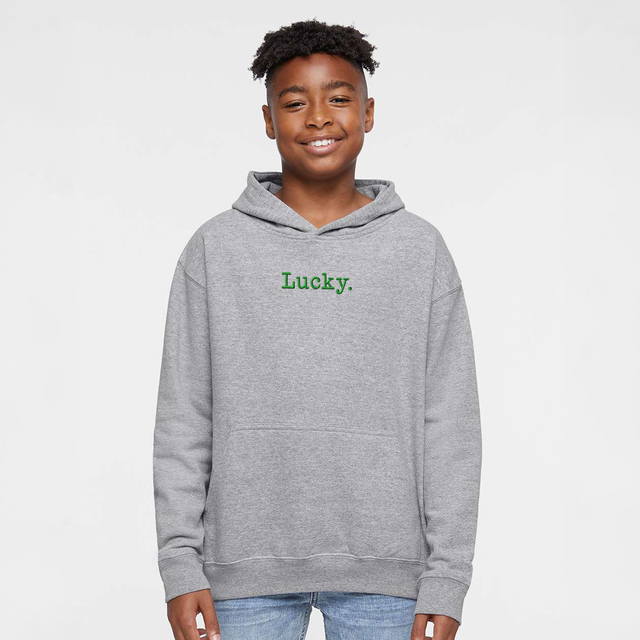 Embroidered Lucky Typewriter | Youth Graphic Hoodie