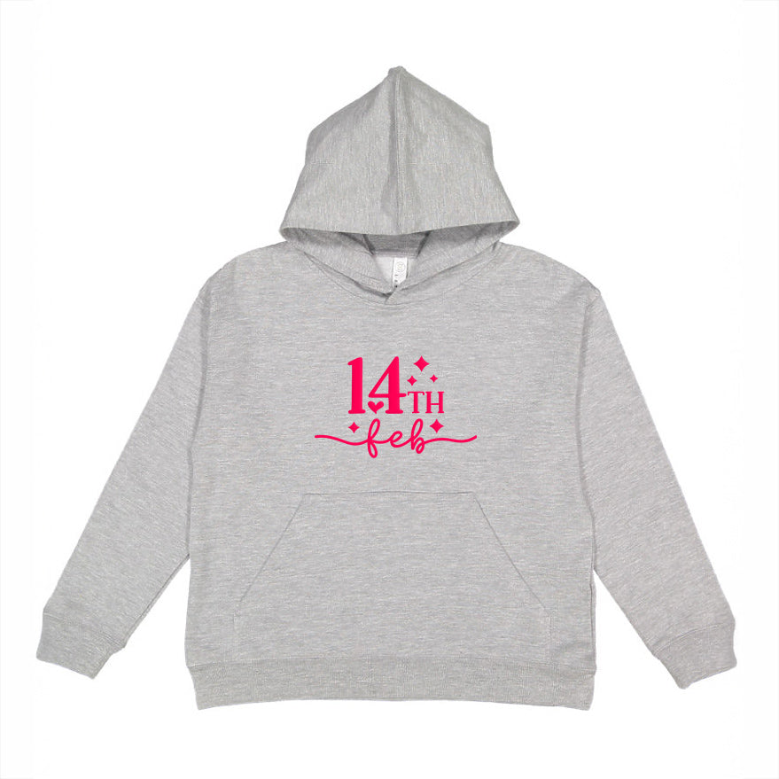 14th Feb Stars Puff Print | Youth Graphic Hoodie