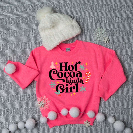 Hot Cocoa Kinda Girl | Youth Graphic Sweatshirt