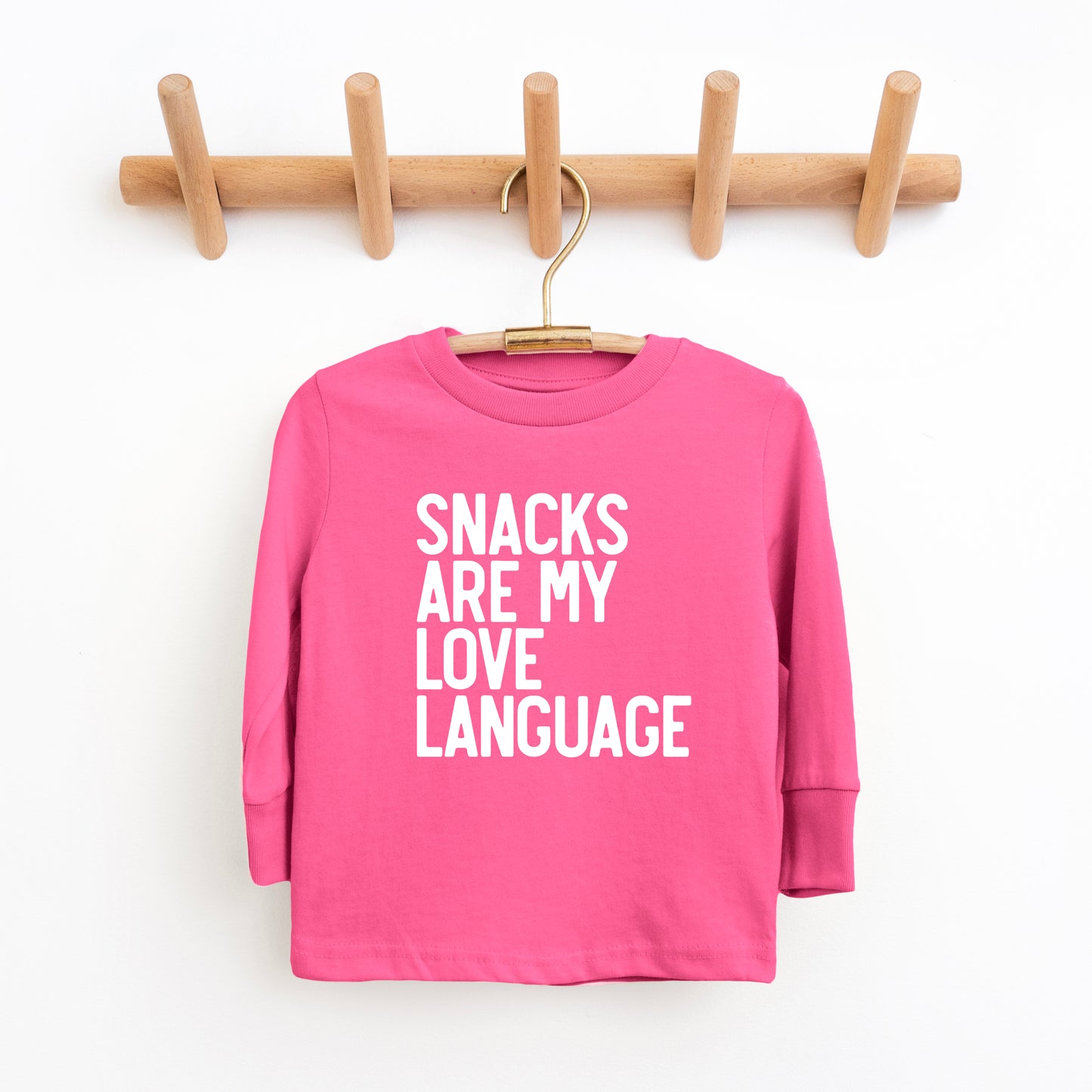 Snacks Are My Love Language | Toddler Graphic Long Sleeve Tee