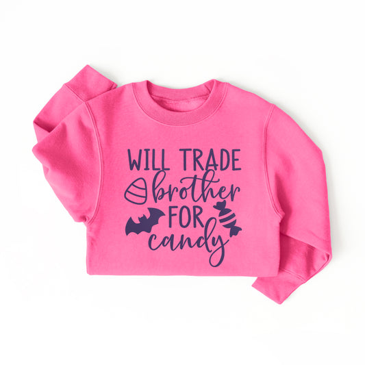 Will Trade Brother For Candy Puff Print | Youth Graphic Sweatshirt