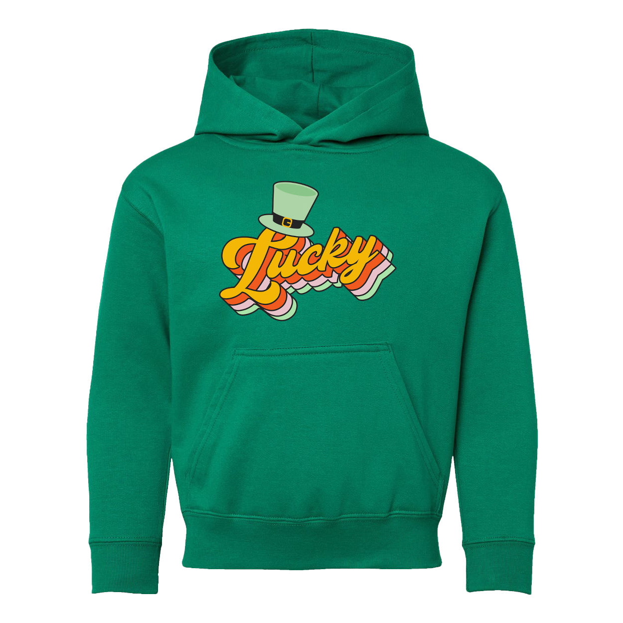 Retro Lucky Hat | Youth Graphic Hoodie