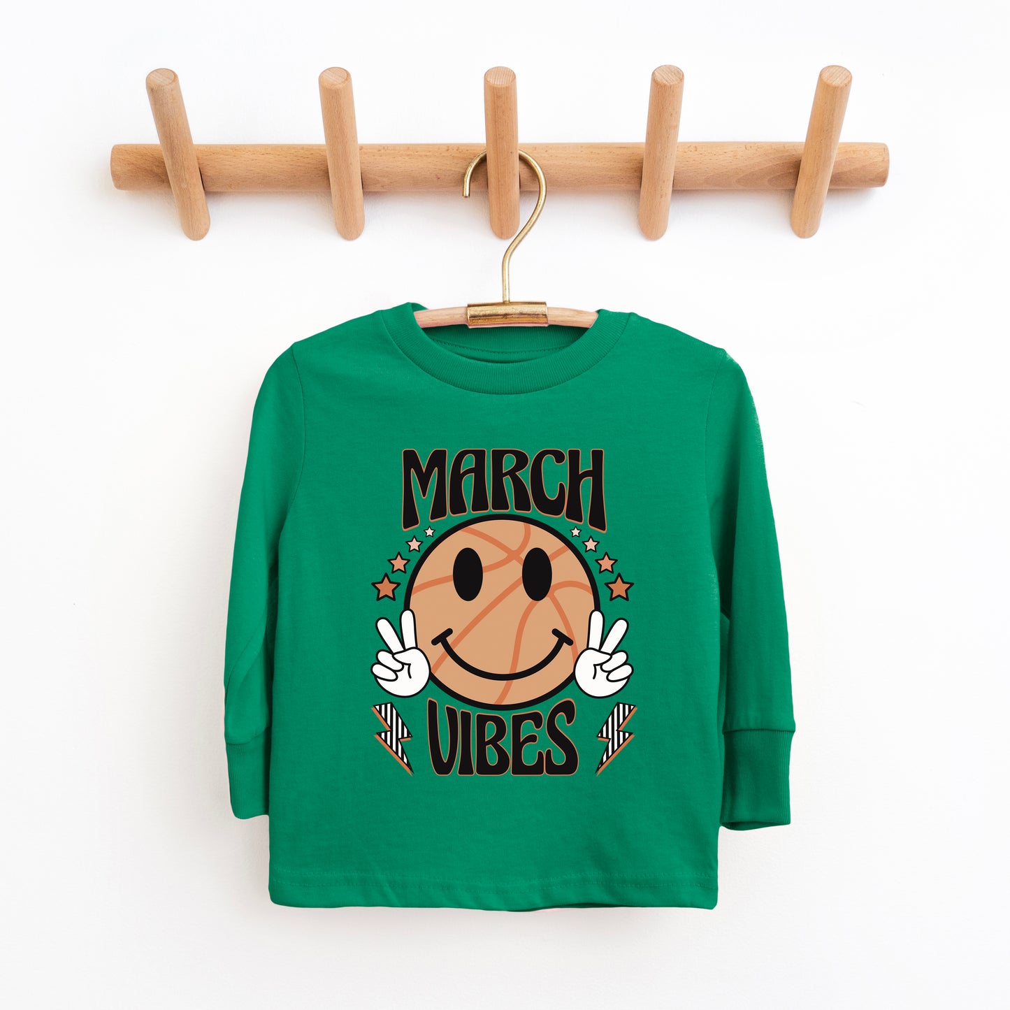 March Vibes Basketball | Youth Graphic Long Sleeve Tee