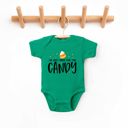 Here For The Candy | Baby Graphic Short Sleeve Onesie