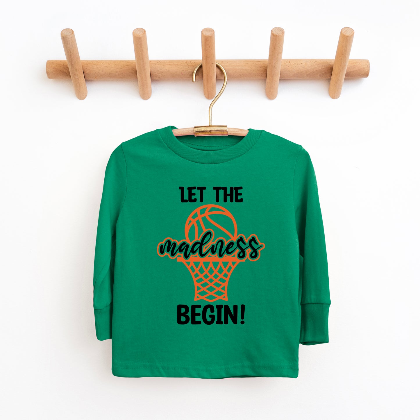 Basketball Madness Hoop | Toddler Graphic Long Sleeve Tee