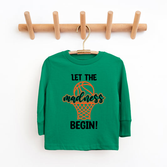 Basketball Madness Hoop | Toddler Graphic Long Sleeve Tee