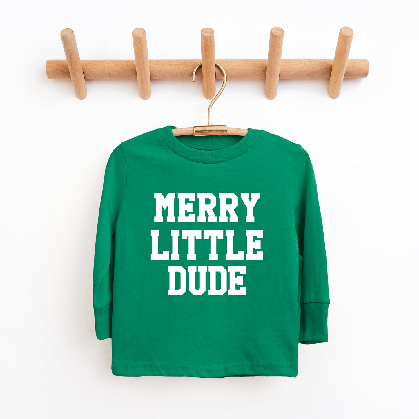 Merry Little Dude | Toddler Graphic Long Sleeve Tee