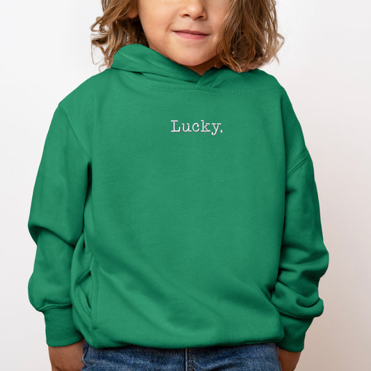 Embroidered Lucky Typewriter | Toddler Graphic Hoodie