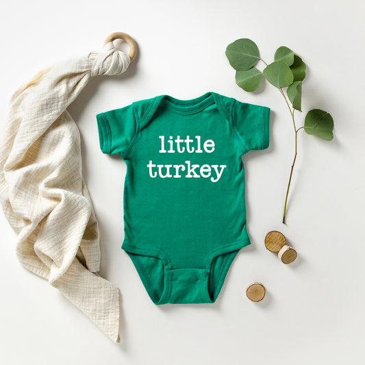 Little Turkey Typewriter | Baby Graphic Short Sleeve Onesie