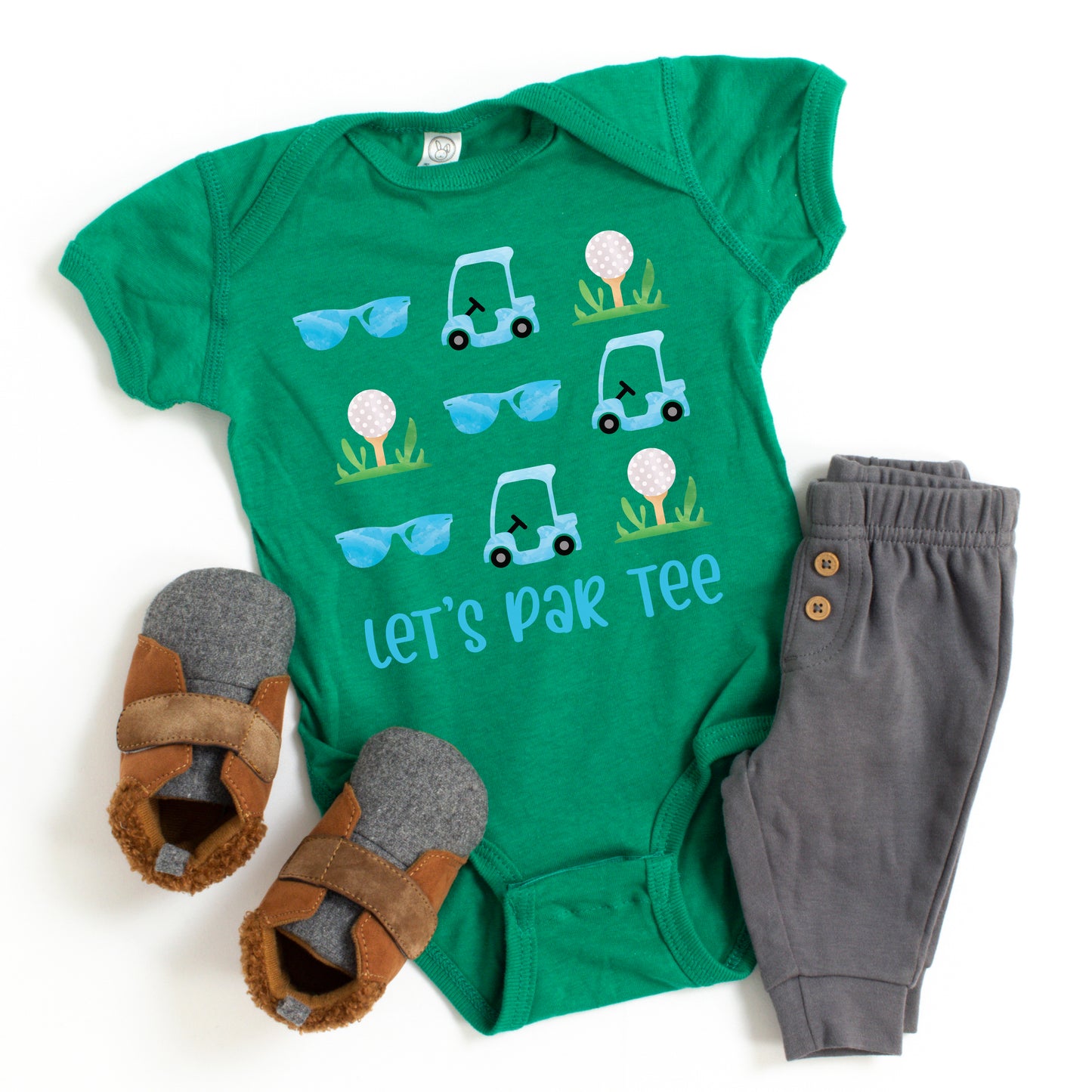 Let's Par Tee Sunglasses | Baby Graphic Short Sleeve Onesie