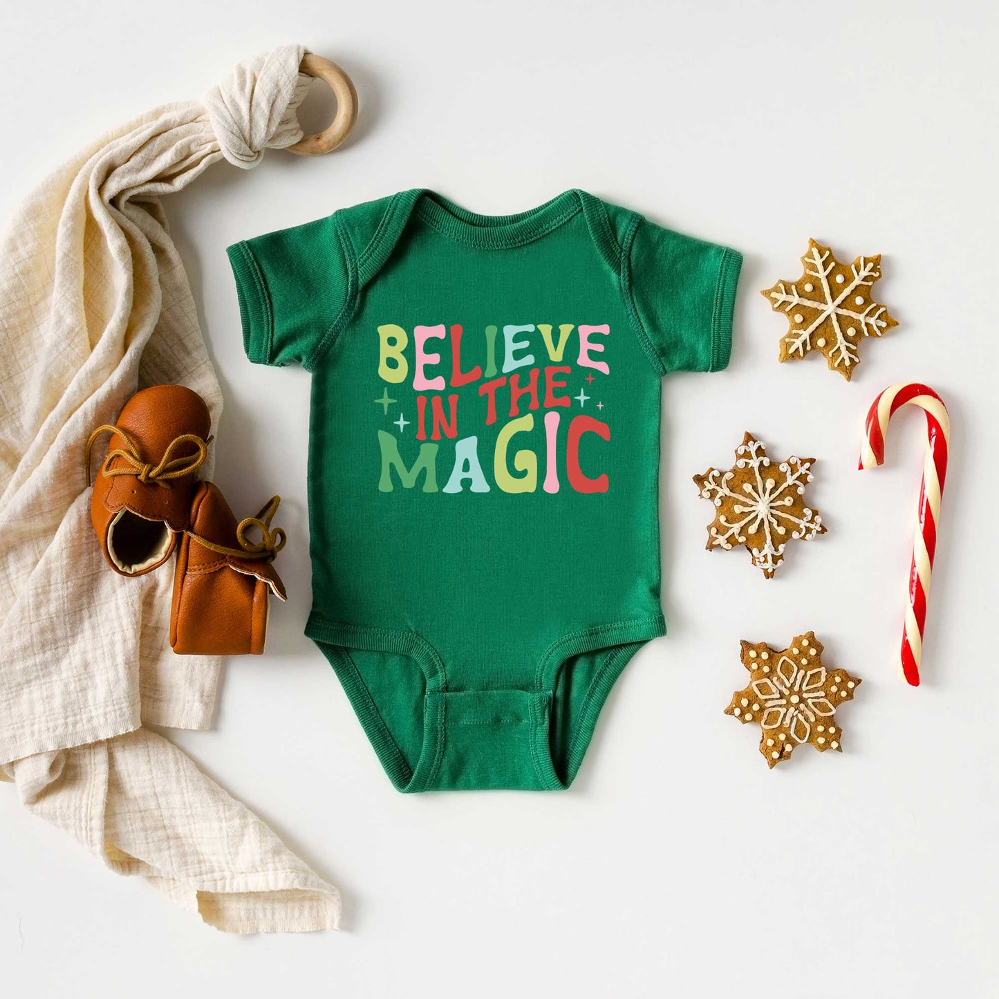 Believe in the Magic Colorful | Baby Graphic Short Sleeve Onesie