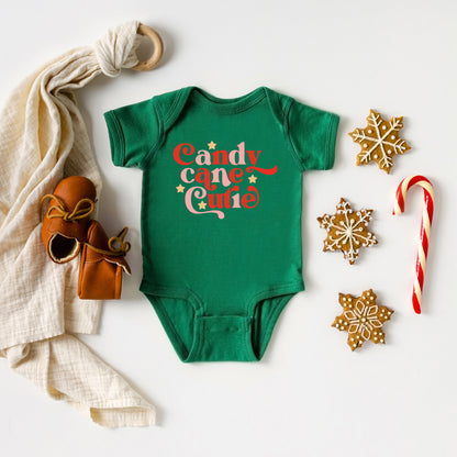 Candy Cane Cutie Stars | Baby Graphic Short Sleeve Onesie