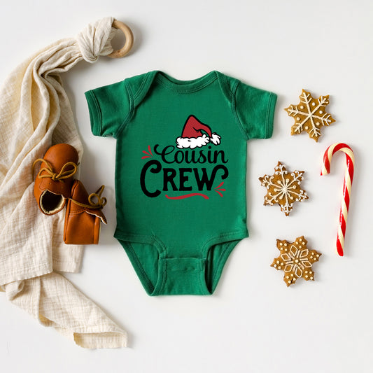 Cousin Crew Santa Hat | Baby Graphic Short Sleeve Onesie