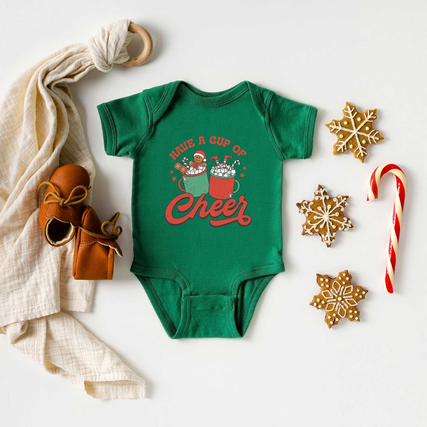 Retro Cup Of Cheer | Baby Graphic Short Sleeve Onesie