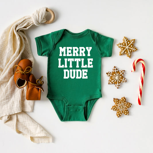 Merry Little Dude | Baby Graphic Short Sleeve Onesie