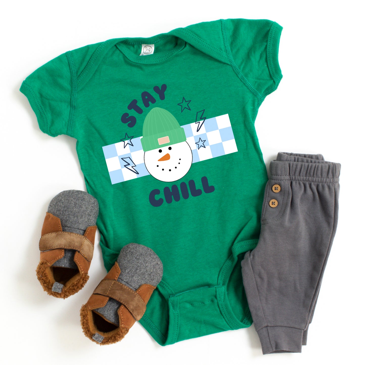 Stay Chill Checkered | Baby Graphic Short Sleeve Onesie