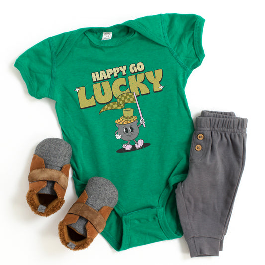 Happy Go Lucky Pot Of Gold | Baby Graphic Short Sleeve Onesie