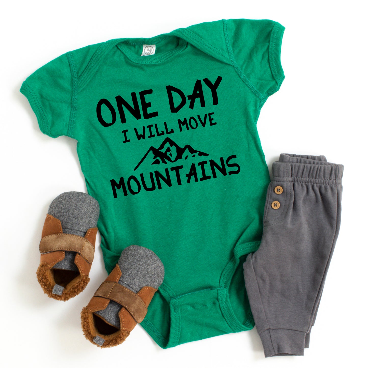 One Day I Will Move Mountains | Baby Graphic Short Sleeve Onesie